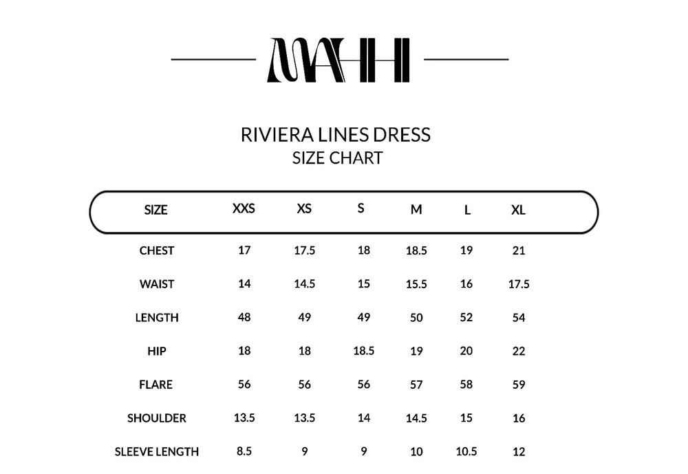 Riviera lines Top Size Chart