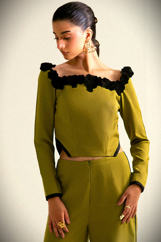 Olive Glamour Top